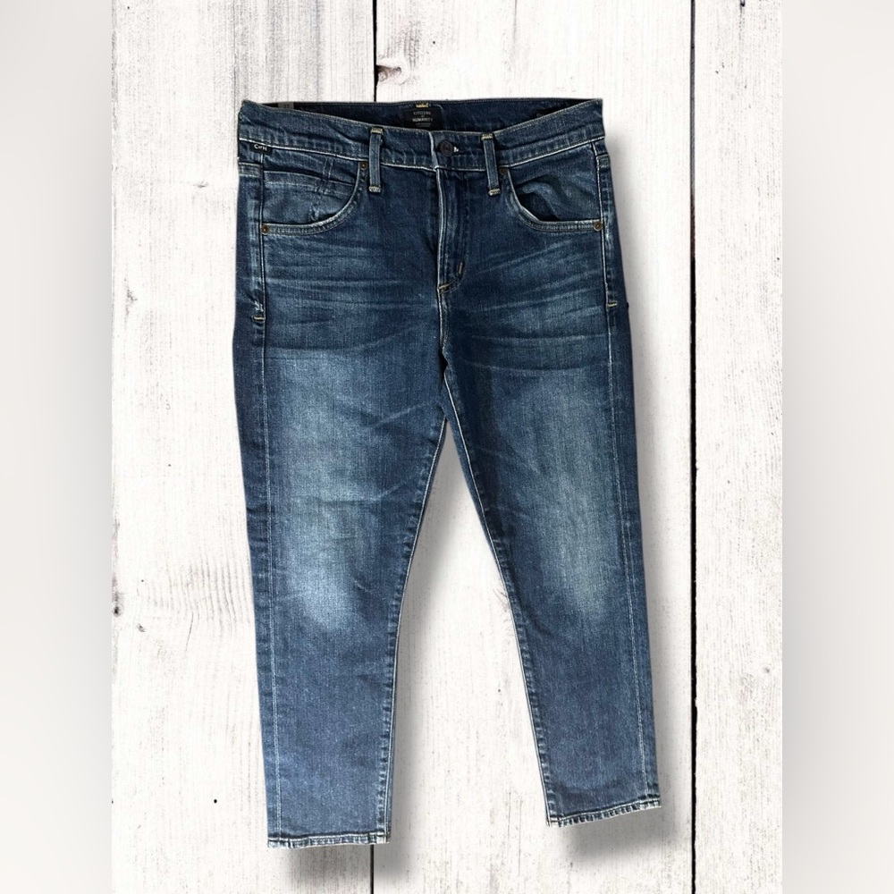 Citizens of Humanity “Elsa” Blue Wash Denim Jeans Size 27 Mid Rise Slim Fit Crop